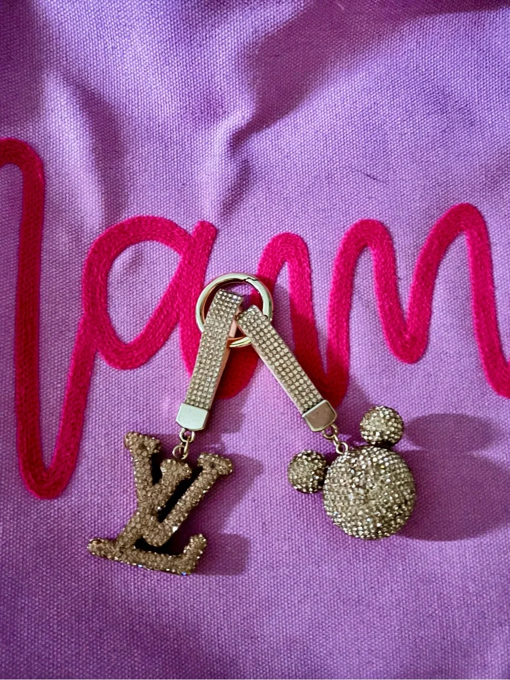 Bling Luxury Bag Charms | Crystal & Mouse Keychains in Rose Gold